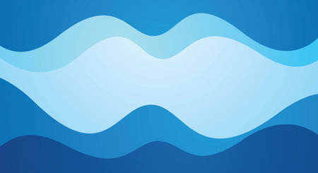 Abstract background with waves in blue colors. Vector illustration for your design.のイラスト素材