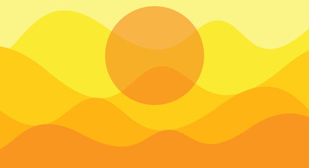 Abstract background with yellow and orange waves. Vector illustration, EPS 10のイラスト素材