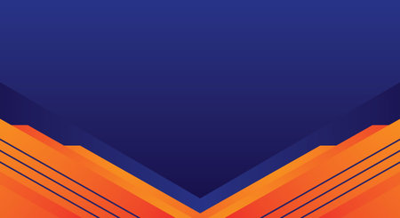 abstract blue background with orange diagonal stripes and copy space, vector illustrationのイラスト素材