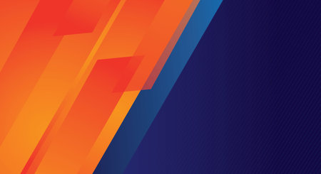Abstract orange and blue geometric background with copy space. Vector illustration.のイラスト素材
