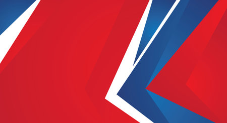 Abstract red and blue arrow background. Vector illustration. Eps 10.のイラスト素材
