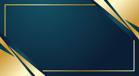 Gold and navy blue luxury modern background with golden line and space for textのイラスト素材