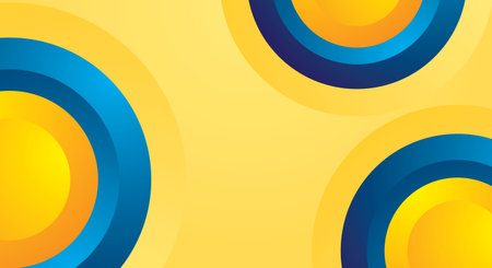 Abstract background with circles. Vector illustration for your design. Yellow and blue colors.のイラスト素材