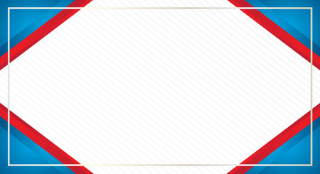 White paper background with red and blue stripes and space for text.のイラスト素材