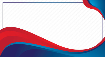 Abstract blue and red wavy background with copy space. Vector illustrationのイラスト素材