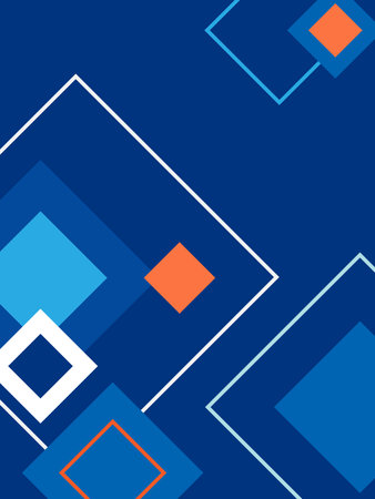 Abstract geometric background with squares and rectangles in blue colors. Vector illustrationのイラスト素材