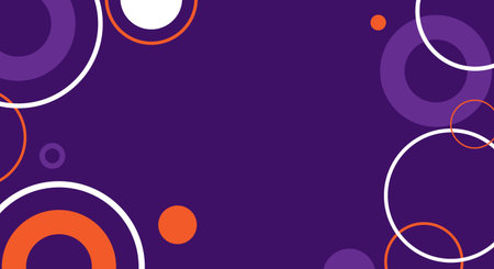 Purple and orange circles on a dark purple background. Vector illustrationのイラスト素材