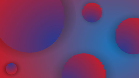 Abstract background with red, blue and purple circles. Vector illustration.のイラスト素材