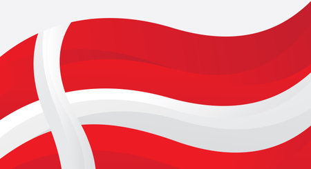 Flag of Denmark in official colors and Proportion Correctly. Vector illustration.のイラスト素材