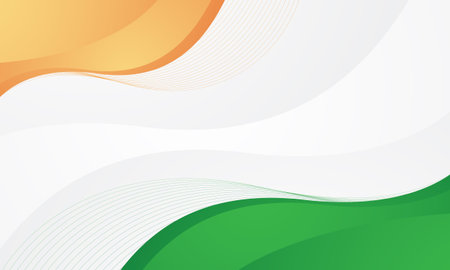 Abstract background with green and yellow wavy lines. Vector illustration.のイラスト素材