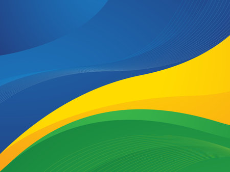 Abstract background with yellow, blue and green colors. Vector illustration.のイラスト素材