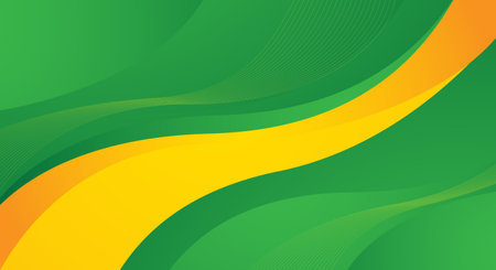 Abstract background with yellow and green wavy lines. Vector illustration.のイラスト素材