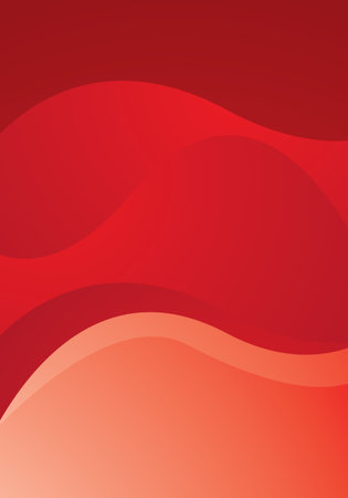 Red abstract background with wavy lines. Vector illustration for your designのイラスト素材
