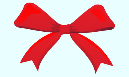 Illustration of a red bow on a light blue background - vectorのイラスト素材