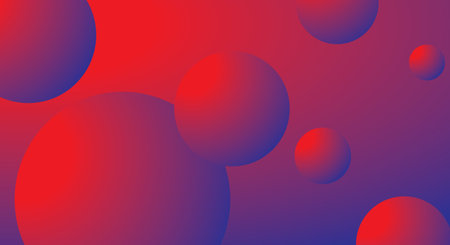 Abstract background with balls. Vector illustration. Red and blue background.のイラスト素材