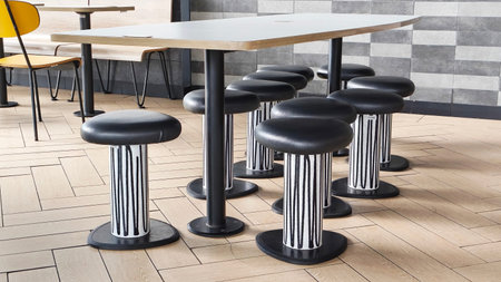 Table and chairs in a cafe. Interior design. 3d render