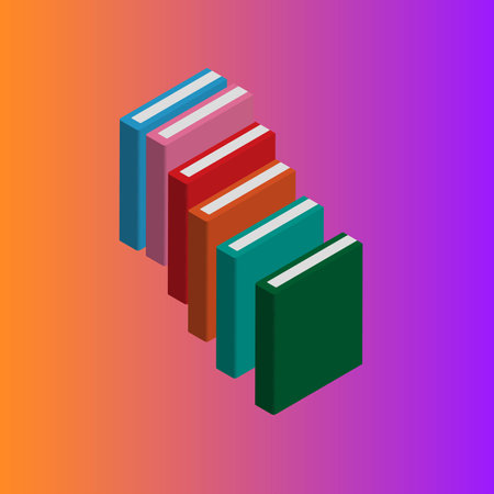 Books isometric icons. Books isometric 3d iconのイラスト素材