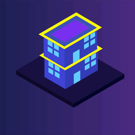 Ä°sometric Modern Building. Ä°sometric Futuristic City Vector Ä°llustration.  New City Vector