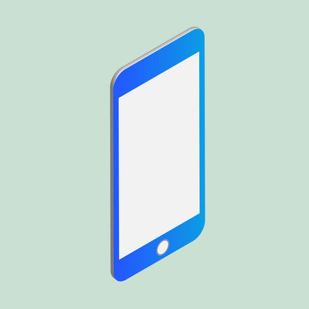 Smartphone illustration. Mobile phone mockup vector. Ä°sometric Ä°phone vector illustrationのイラスト素材