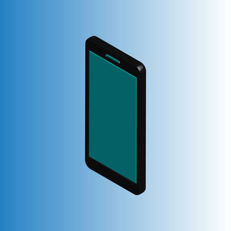 Isometric Modern Smart Phone Mock up Vector. Isometric Modern Mobile Phoneのイラスト素材
