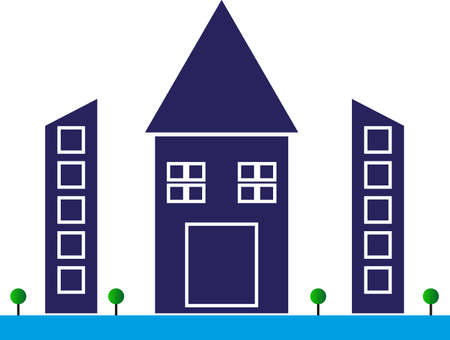 Futuristic buildings, Modern House style vectorのイラスト素材