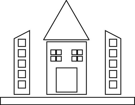 Futuristic Buildings Icon Vector Illustrationのイラスト素材