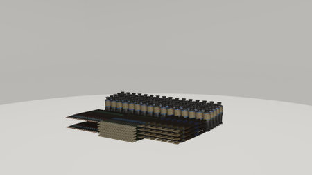 A 3D rendering of a computer chip isolated on a white background