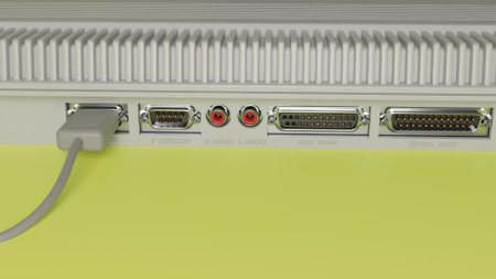 Close-up of network cable on green background. 3D rendering