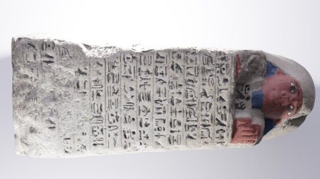 Ancient Egyptian hieroglyphs on a white background.の写真素材