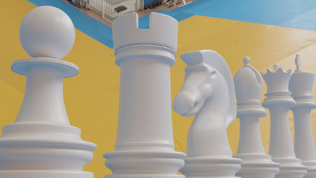 3d pawn in chess with different backgroundの写真素材