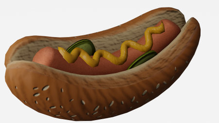 Hot Dog with white backgroundの写真素材