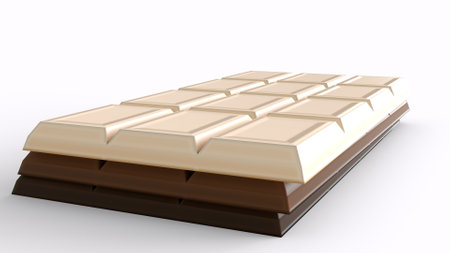 white and dark chocolate with white backgroundの写真素材