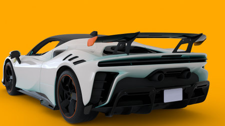 Luxury car with yellow background