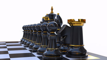 chess board game with different different angle viewの写真素材