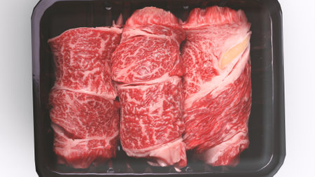 meat packet with white backgroundの写真素材