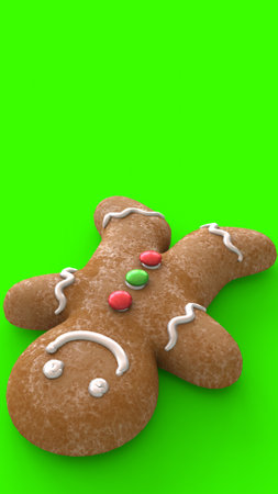 gingerbread man with green background