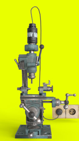 advanced machine with yellow background
