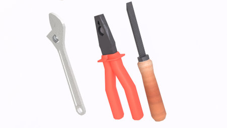 carpenter tools with white backgroundの写真素材
