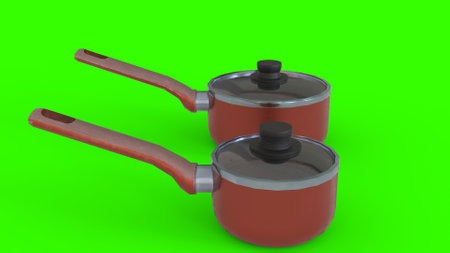 cooking utensils with green backgroundの写真素材