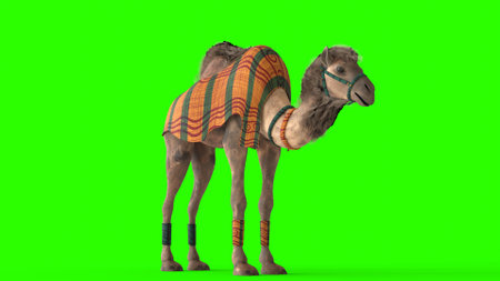 camel with green backgroundの写真素材
