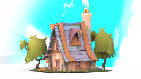 cartoon tiny house photosの写真素材