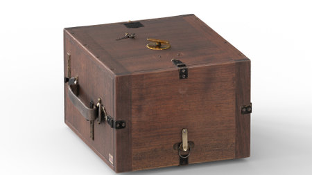 stereoscopic camera with white backgroundの写真素材