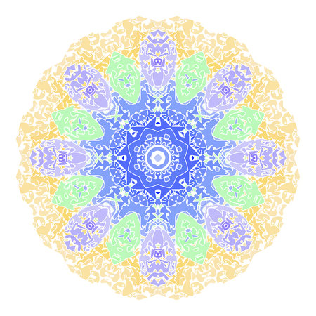 Abstract mandala. Floral ornamental border . Round pattern, oriental style. Decor for your design, lace ornament. Vector illustration.のイラスト素材