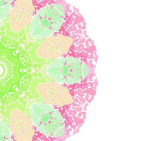 Abstract mandala. Floral ornamental border . Round pattern, oriental style. Decor for your design, lace ornament. Vector illustration.のイラスト素材