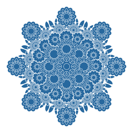 Abstract mandala. Floral ornamental border . Round pattern, oriental style. Decor for your design, lace ornament. Vector illustration.のイラスト素材