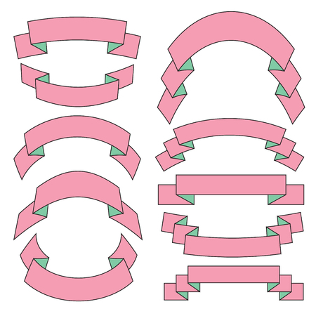 Vector set of ribbons.のイラスト素材