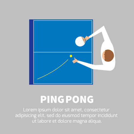 Ping pong match. Table tennis player. Sport design over gray background, vector illustrationのイラスト素材