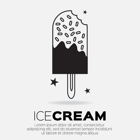 Ice Cream Icons. Sweetness mono vector symbols.のイラスト素材