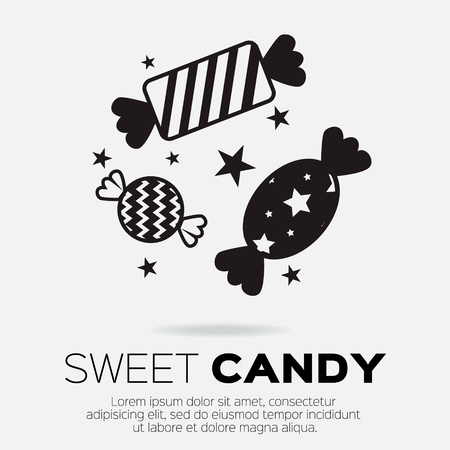 Candy icon. Sweetness mono vector symbols.のイラスト素材
