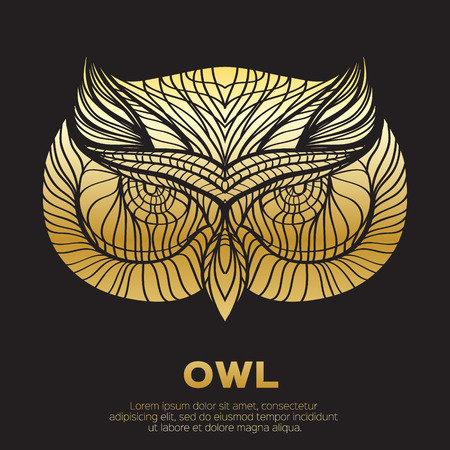 Decorative Vector Owl for design.のイラスト素材